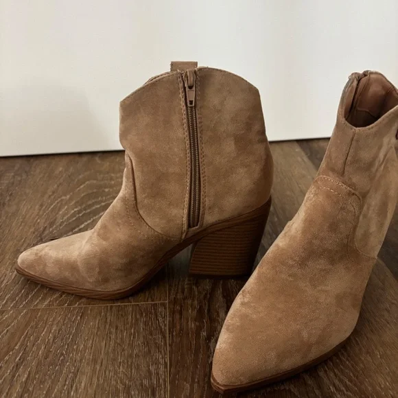 Tan "Suede" Booties - Picture 8 of 9